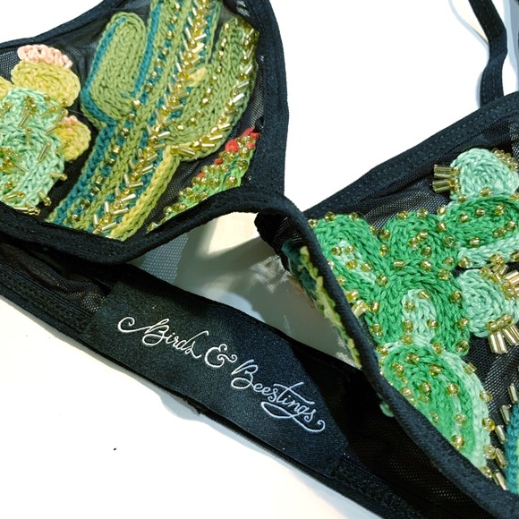 Birds & Beestings Cactus Embroidered Bralette - Picture 7 of 10